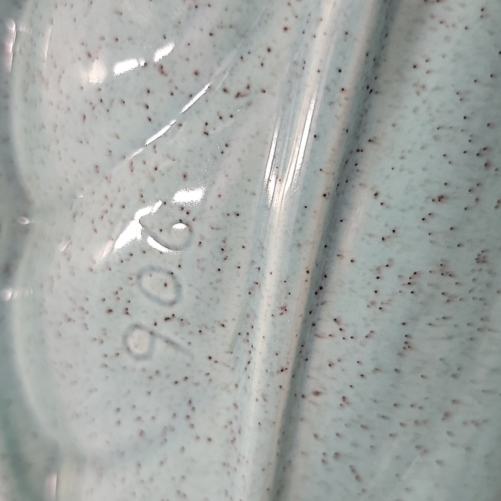 Mid Century Modern California Pottery Turquoise & Gold Leaf Divided Relish Tray - Picture 4 of 11